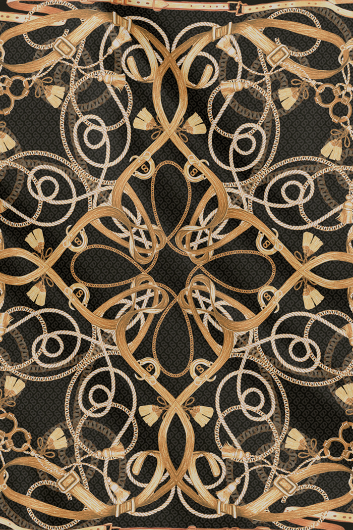 alexandra printed square scarf in gala by buttonscarves pattern detail