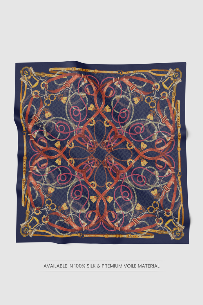 alexandra printed square scarf in imperial by buttonscarves