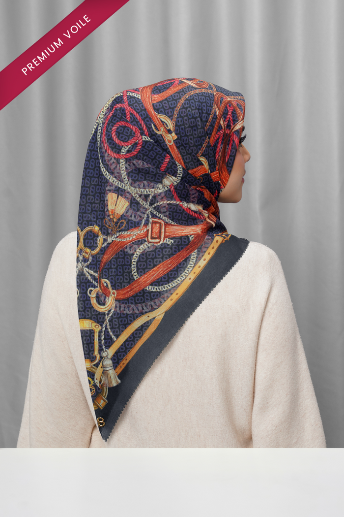 alexandra printed square scarf in imperial by buttonscarves back view