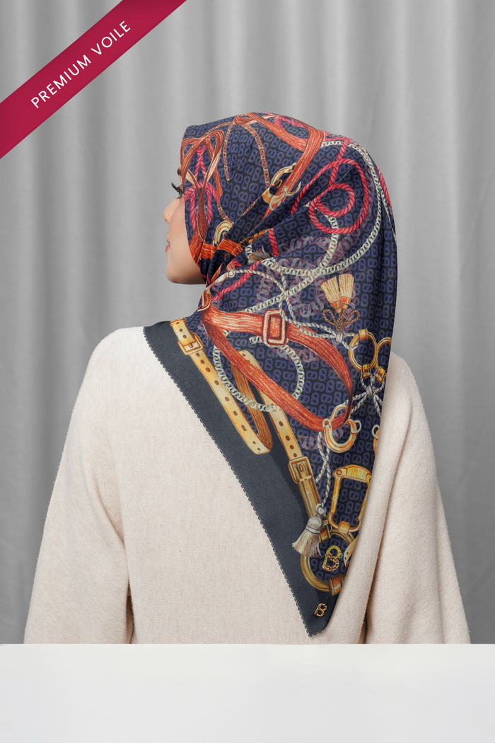 alexandra printed square scarf in imperial by buttonscarves back view