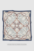 alexandra printed square scarf in marine by buttonscarves