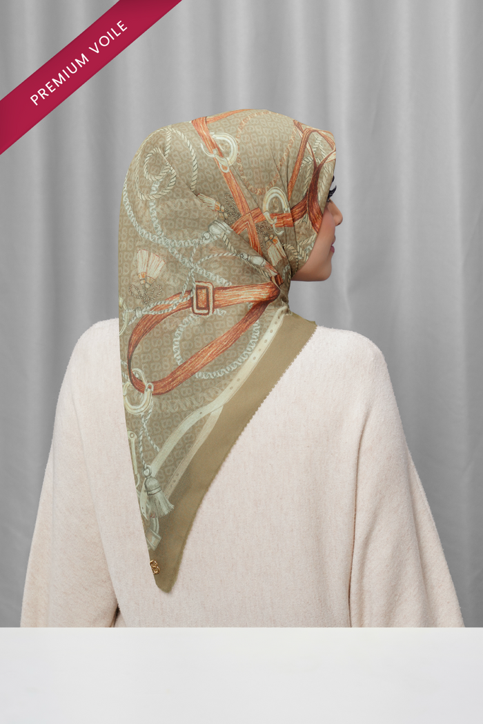 alexandra printed square scarf in tapestry by buttonscarves back view