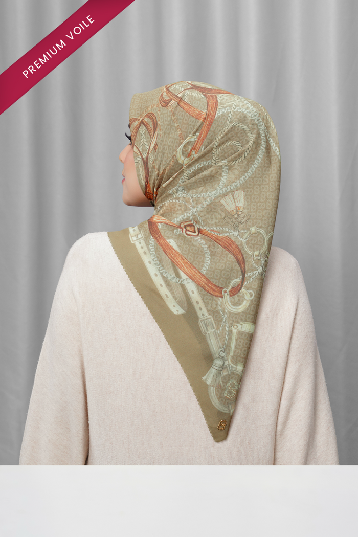 alexandra printed square scarf in tapestry by buttonscarves back view