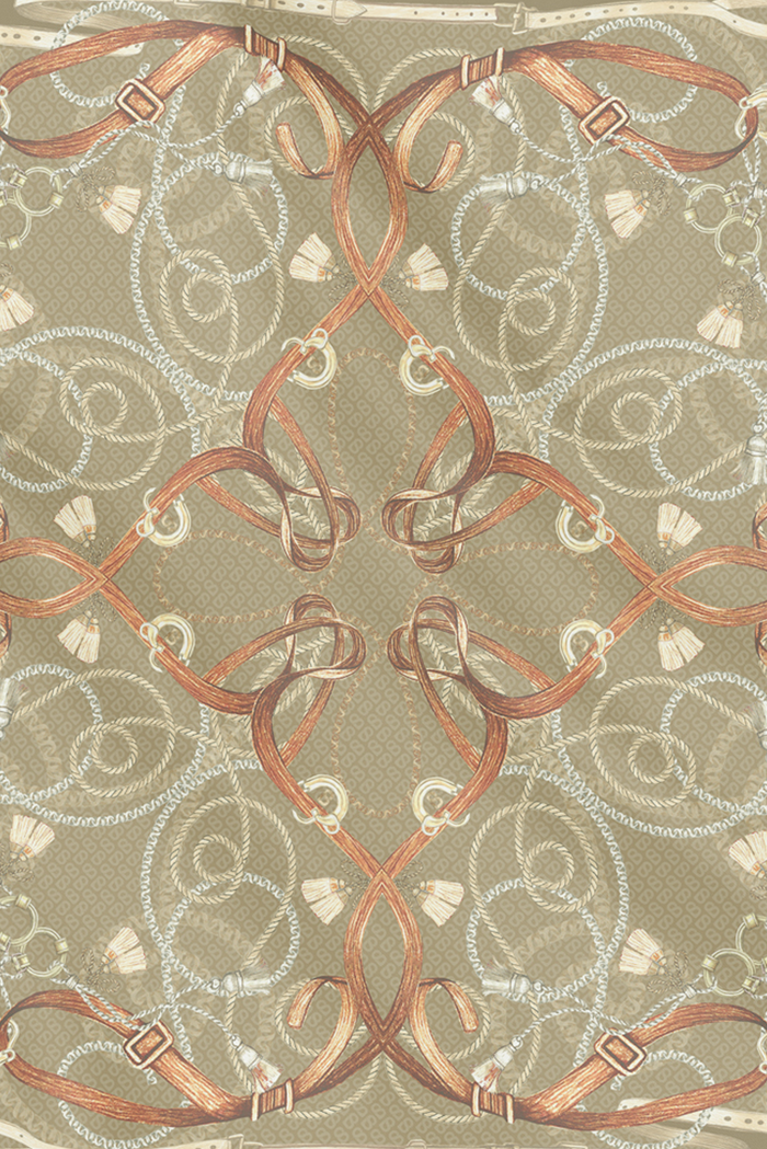 alexandra printed square scarf in tapestry by buttonscarves pattern detail