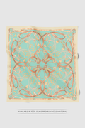 alexandra printed square scarf in verdant by buttonscarves