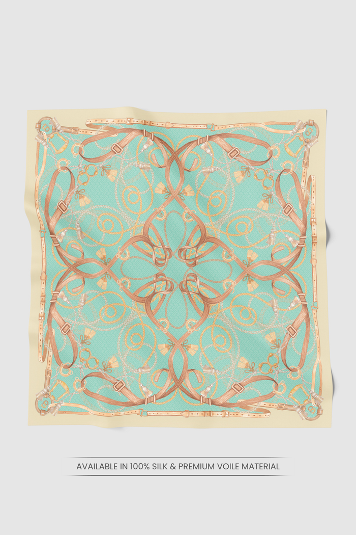 alexandra printed square scarf in verdant by buttonscarves