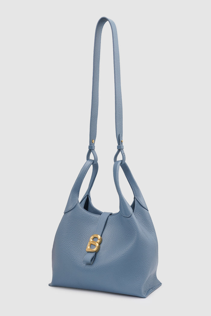 alexandra shoulder bag in blue fairy by buttonscarves with detachable strap