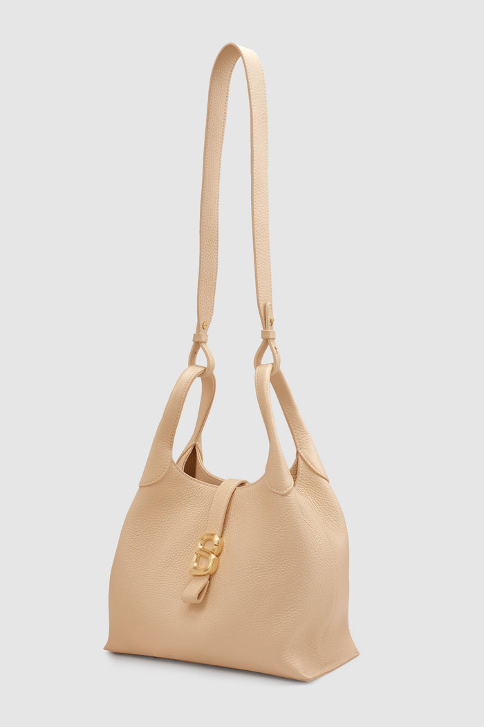 alexandra shoulder bag in champagne by buttonscarves with detachable strap