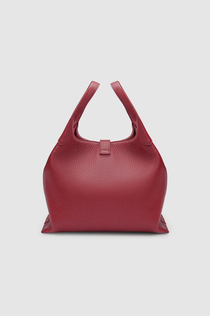 alexandra shoulder bag in cranberry by buttonscarves back view