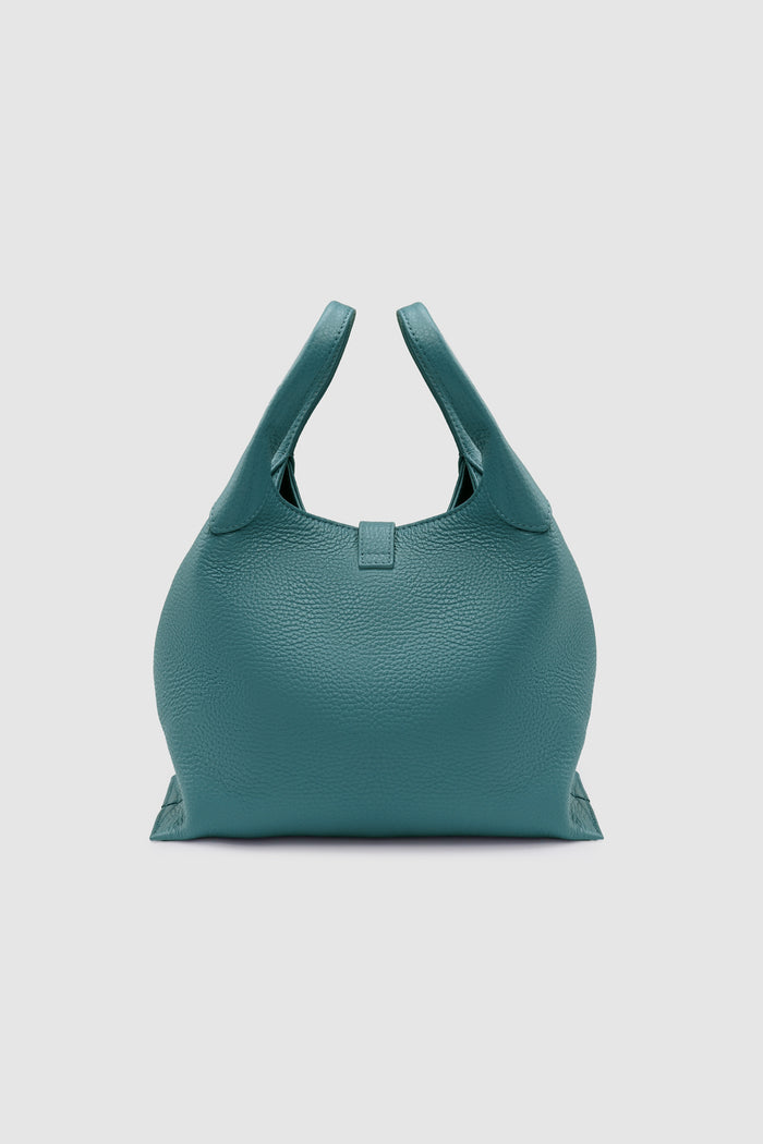 alexandra shoulder bag in jeans by buttonscarves back view