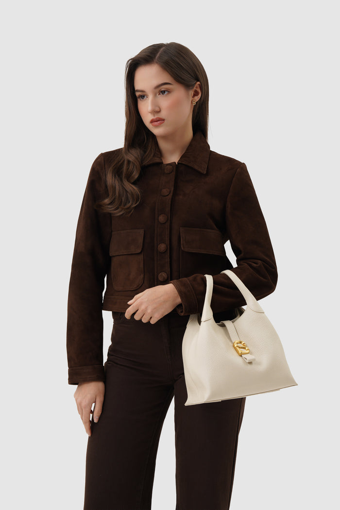 alexandra shoulder bag in lamb by buttonscarves carried on wrist