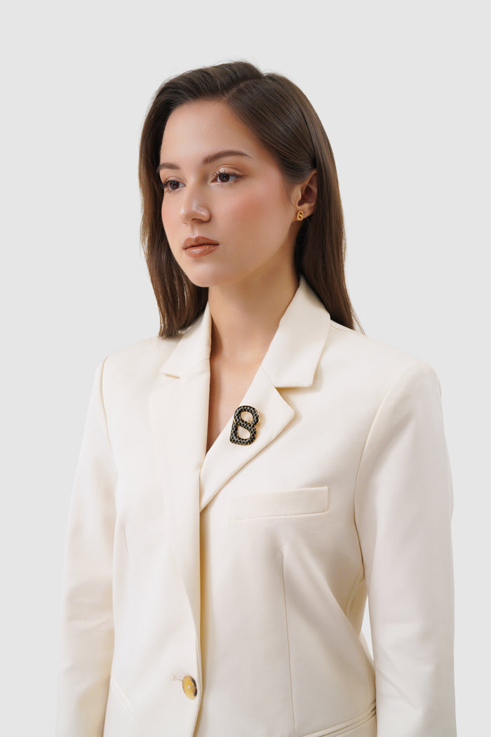 alice brooch in black by buttonscarves on blazer