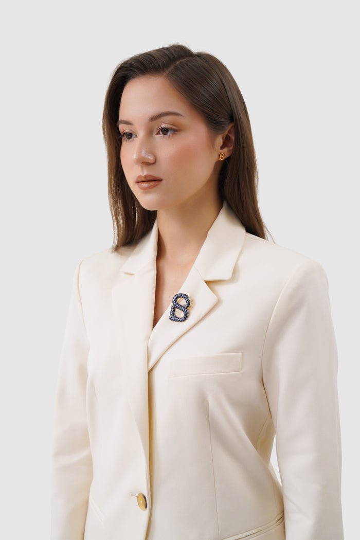 alice brooch in blue by buttonscarves on blazer