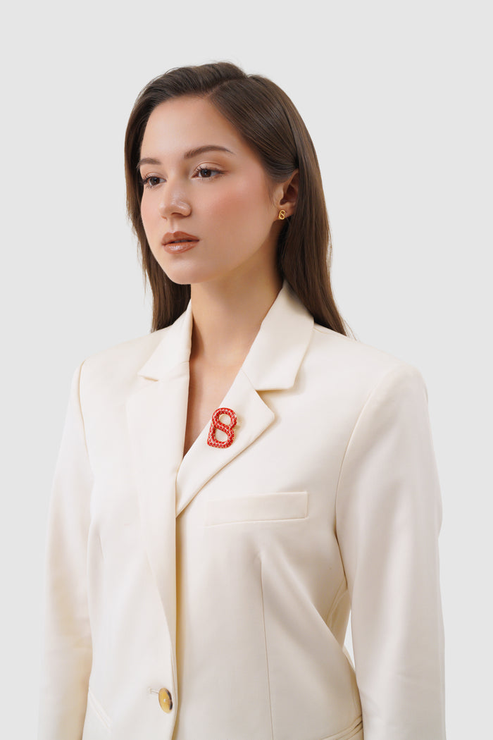 alice brooch in red by buttonscarves on blazer