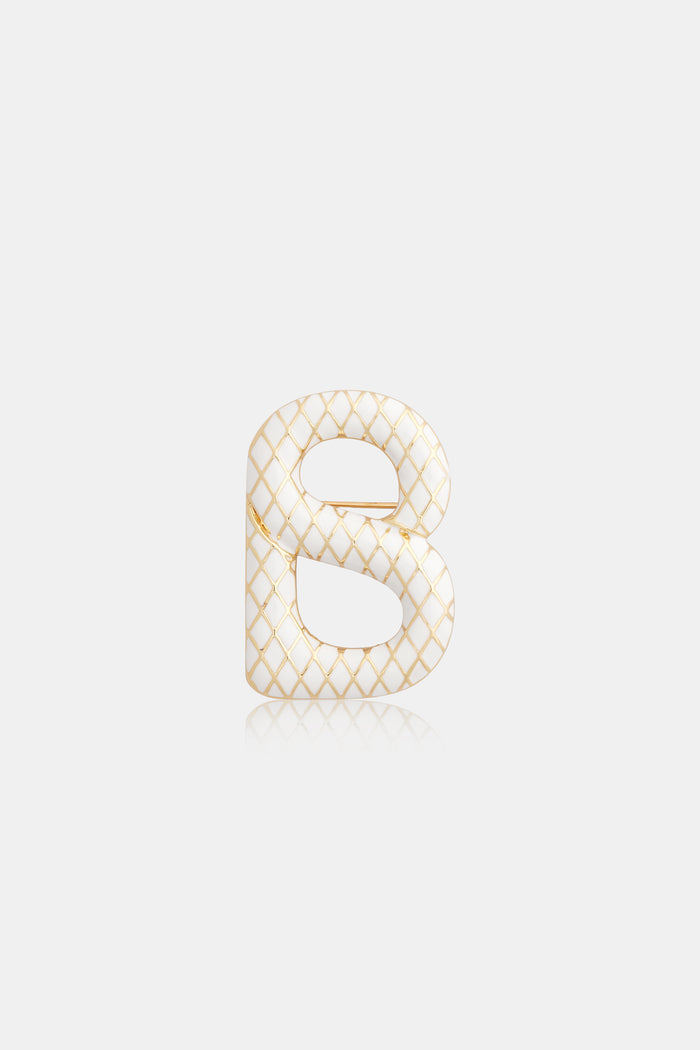 alice brooch in white by buttonscarves front view