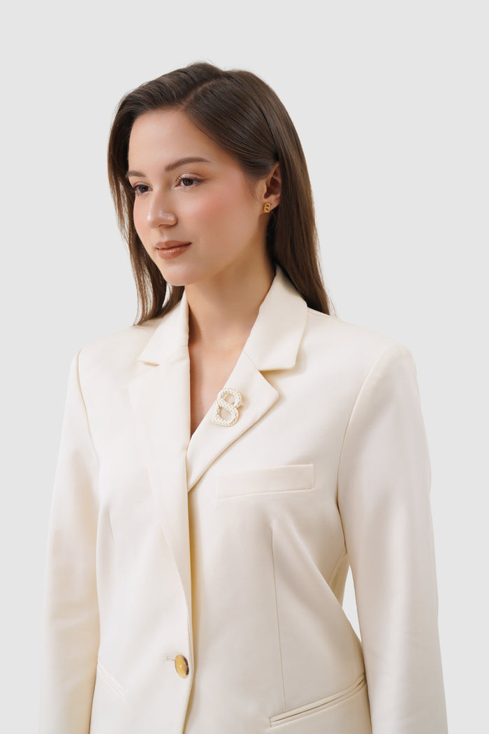 alice brooch in white by buttonscarves on blazer