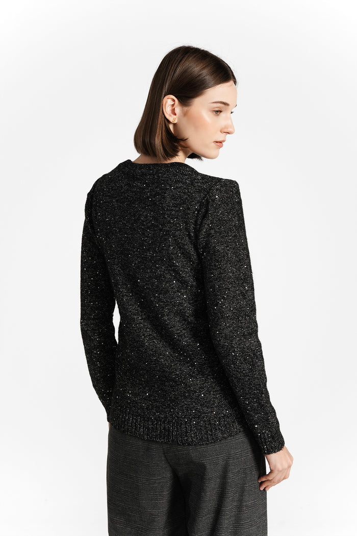 alice sweatshirt in black by buttonscarves back view