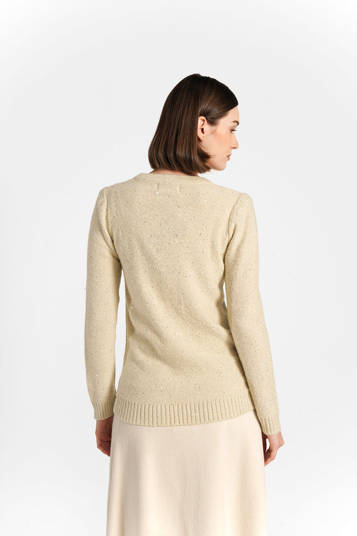 alice sweatshirt in ivory by buttonscarves back view