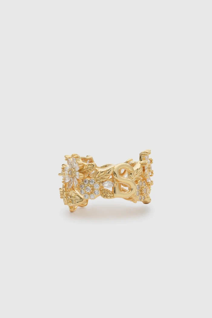 alina ring brooch in gold by buttonscarves