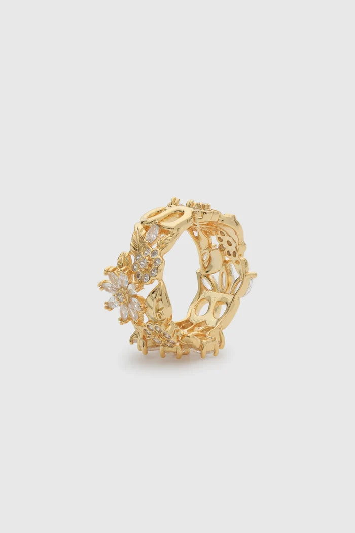 alina ring brooch in gold by buttonscarves inside detail