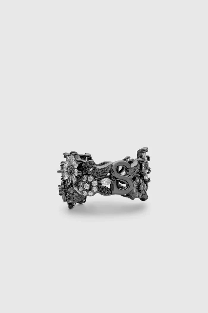 alina ring brooch in hematite by buttonscarves