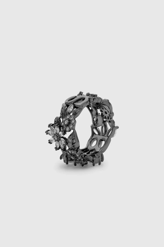 alina ring brooch in hematite by buttonscarves inside detail