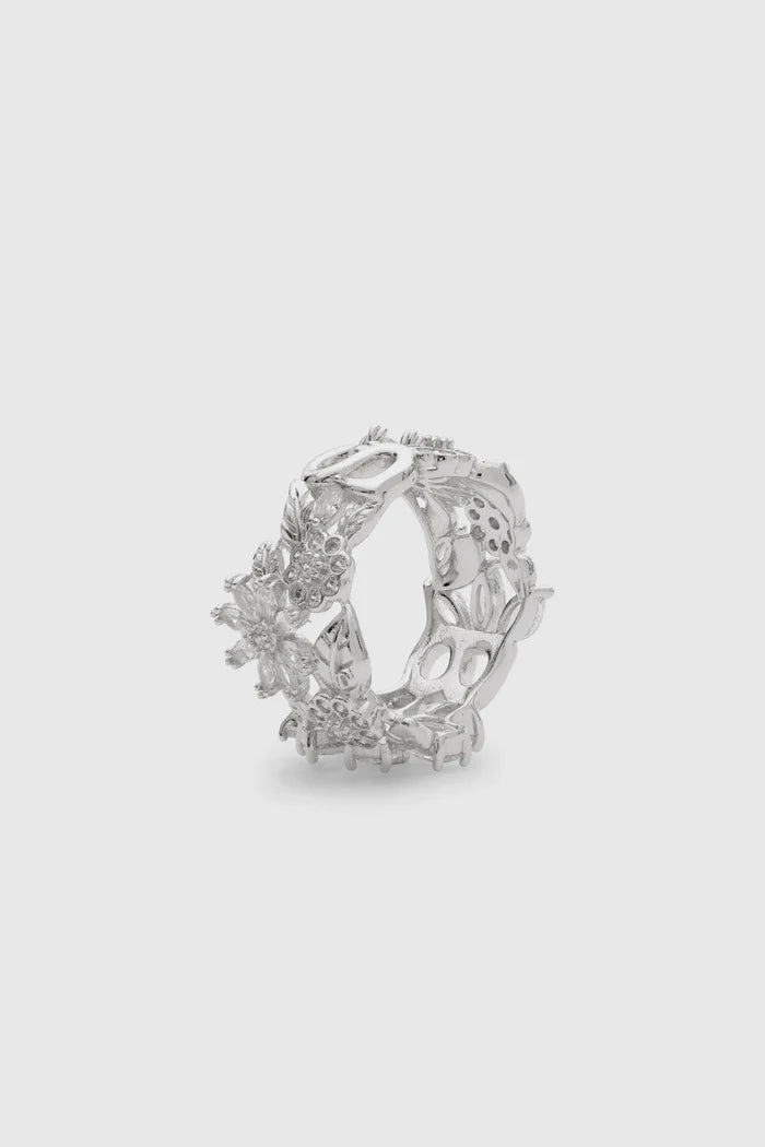 alina ring brooch in silver by buttonscarves inside detail