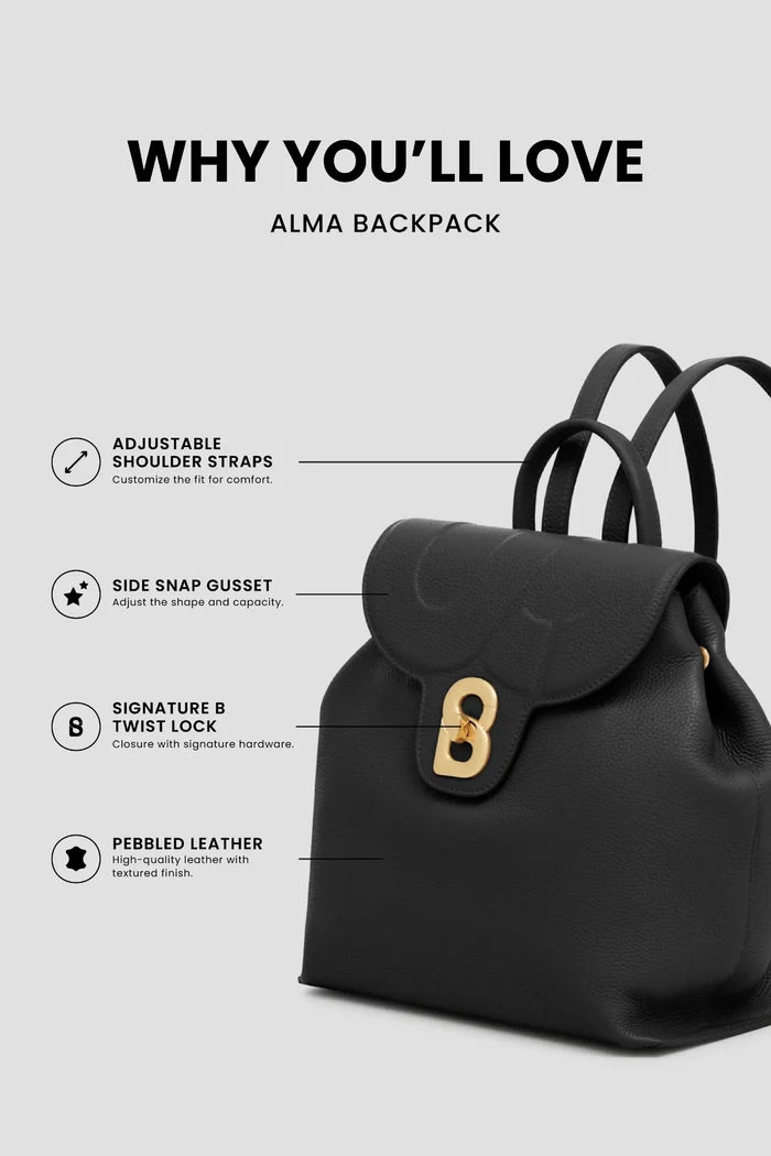 alma backpack in black by buttonscarves feature overview