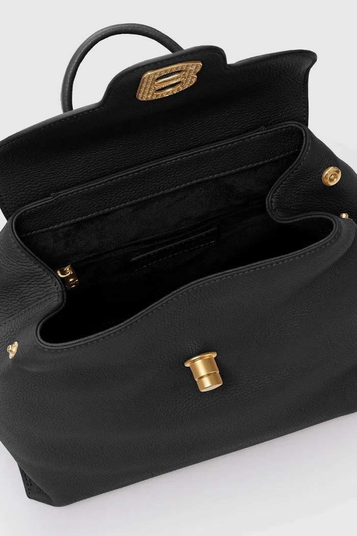 alma backpack in black by buttonscarves interior compartment