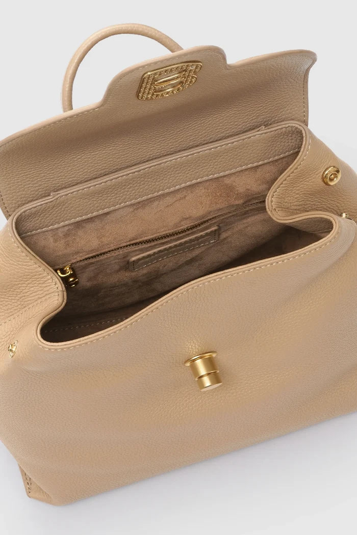 alma backpack in clay by buttonscarves interior compartment