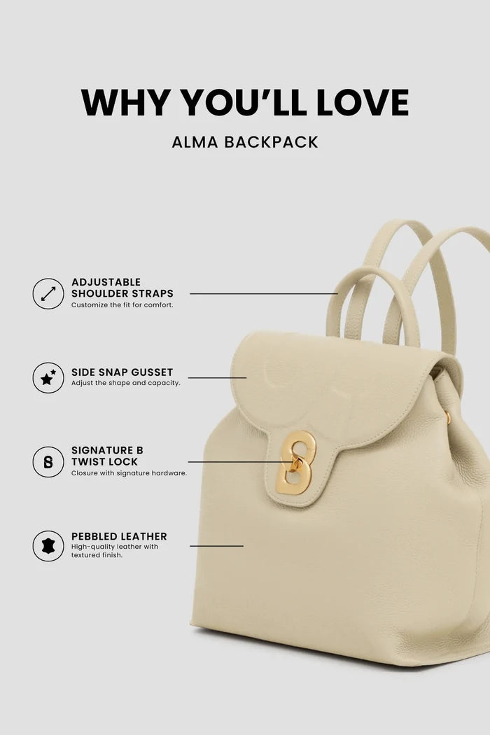 alma backpack in lamb by buttonscarves feature overview