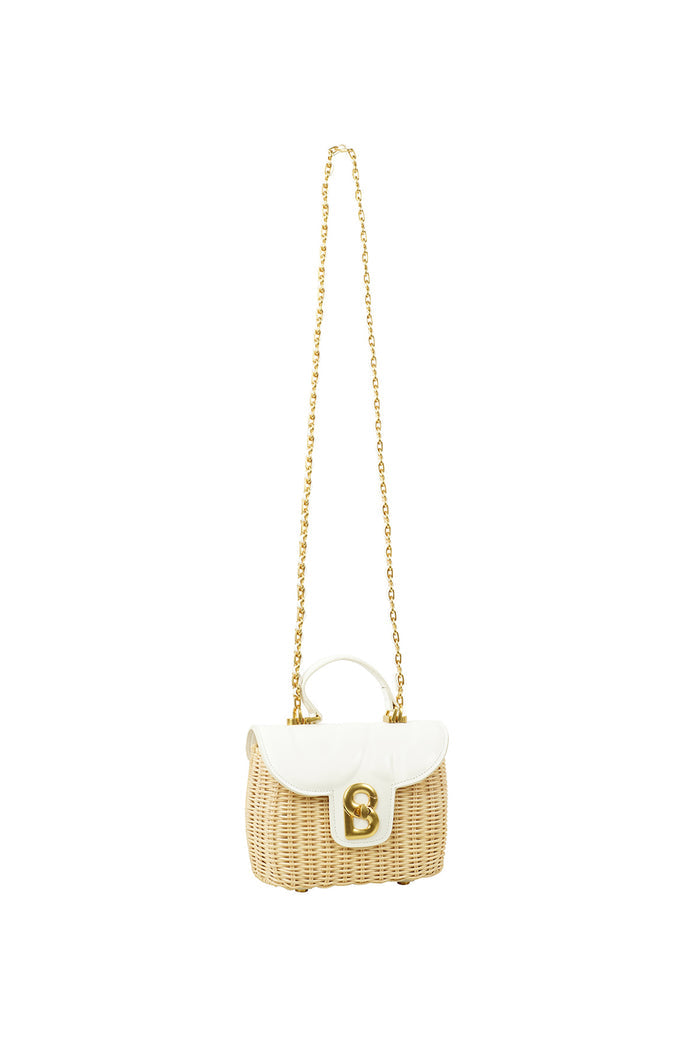 Alma Rattan Bag Small - White