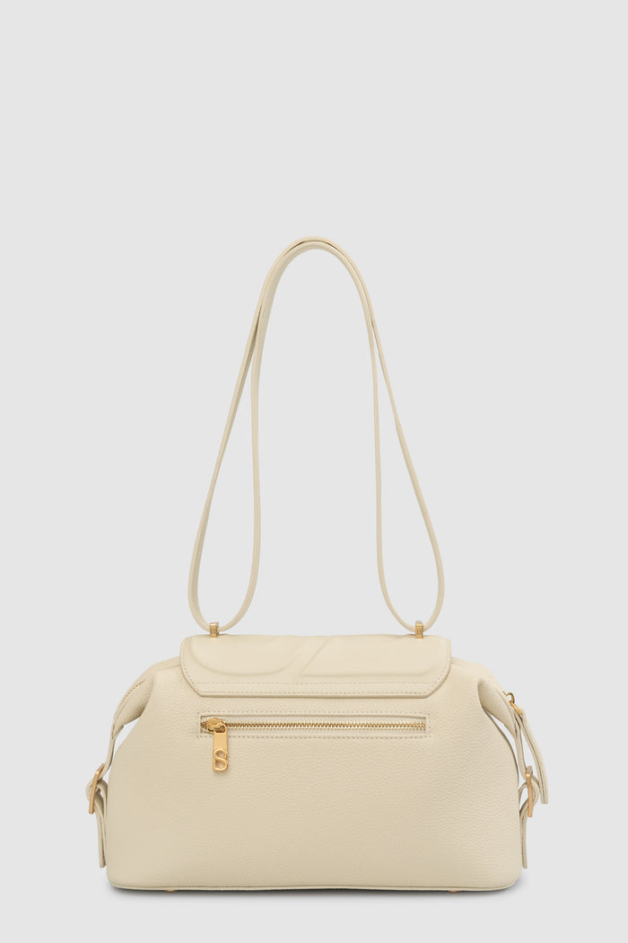 alma shoulder bag in chalk by buttonscarves back view