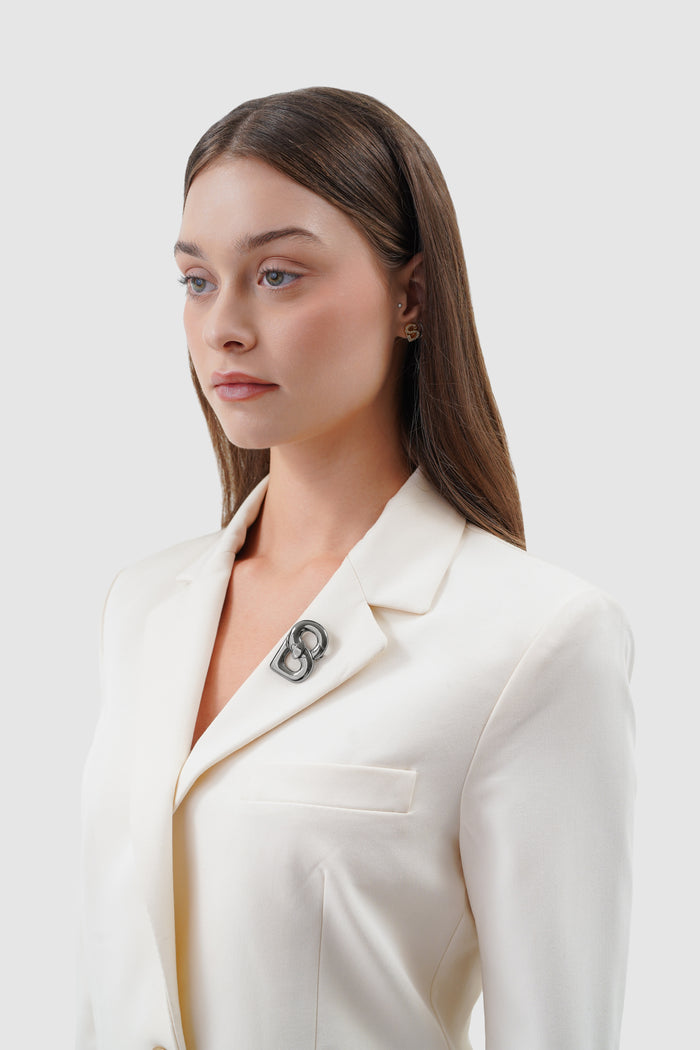 Alma Twist Brooch - Hematite
