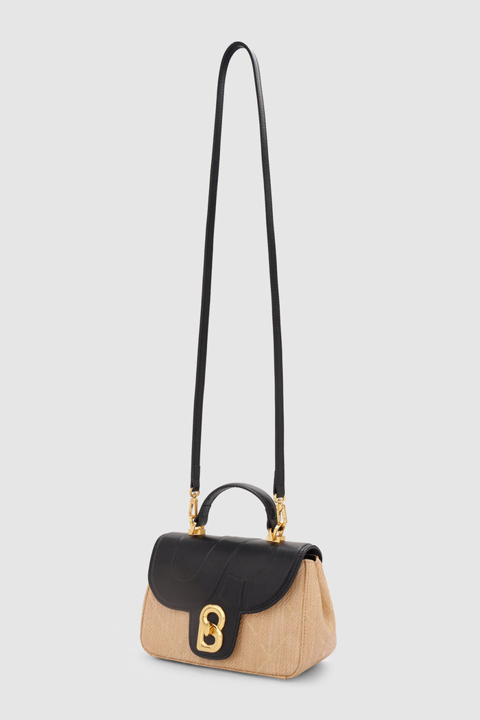 Alma Wicker Straw Bag Small - Black
