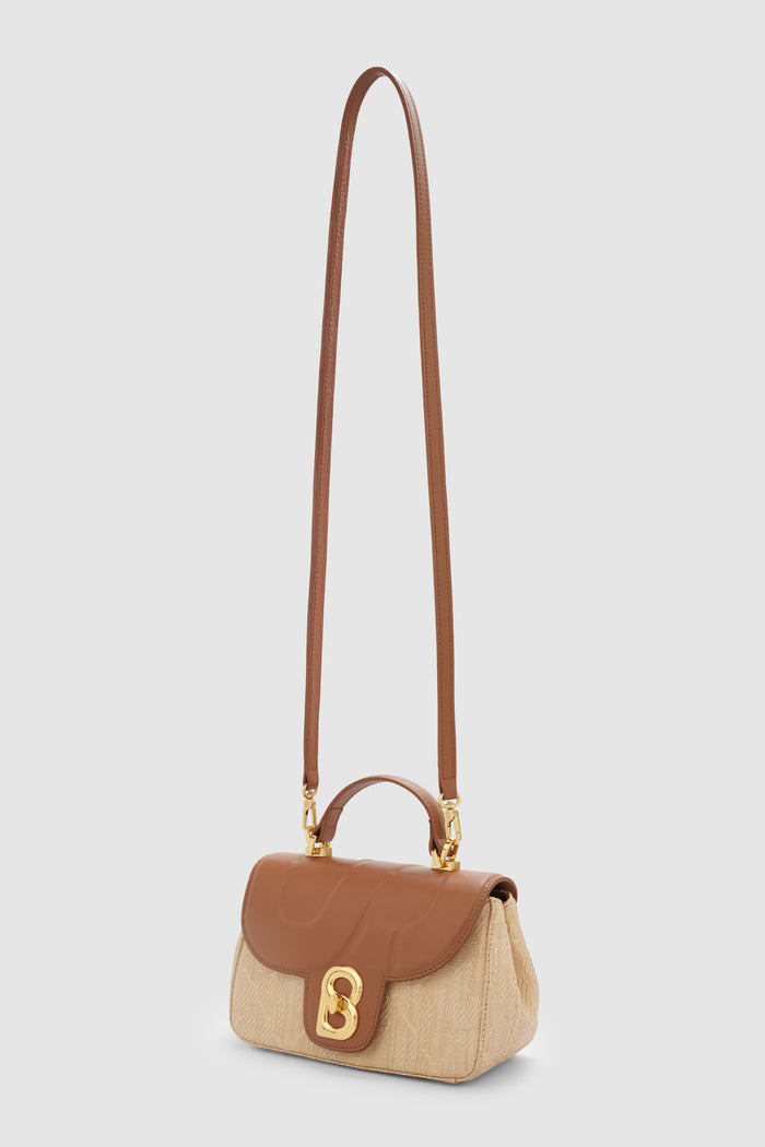 Alma Wicker Straw Bag Small - Brown