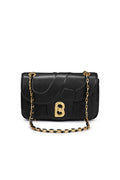 Aluna Leather Flap Bag Medium - Black