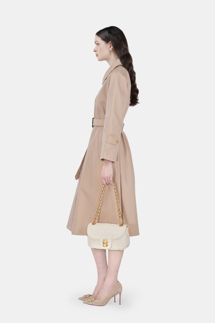 Aluna Leather Flap Bag Medium - Bone