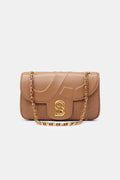 Aluna Leather Flap Bag Medium - Caramel