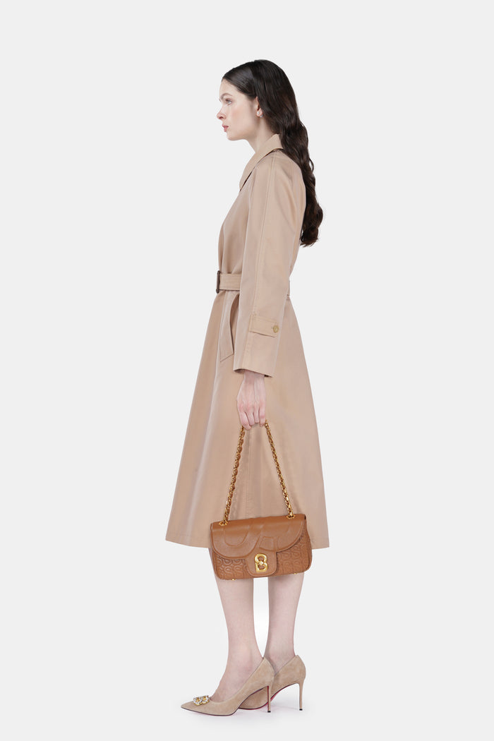 Aluna Leather Flap Bag Medium - Caramel