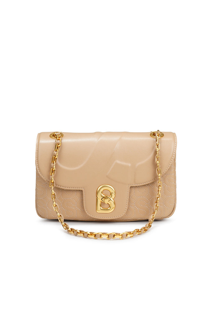 Aluna Leather Flap Bag Medium - Coffee