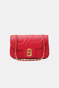 Aluna Leather Flap Bag Medium - Red