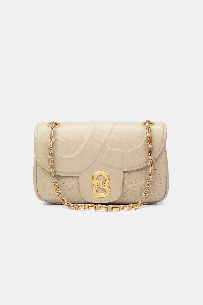 Aluna Leather Flap Bag Medium - Sand