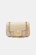 Aluna Leather Flap Bag Medium - Sand