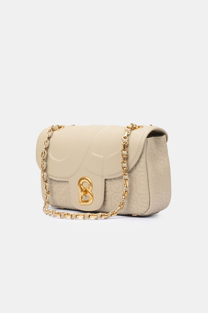 Aluna Leather Flap Bag Medium - Sand