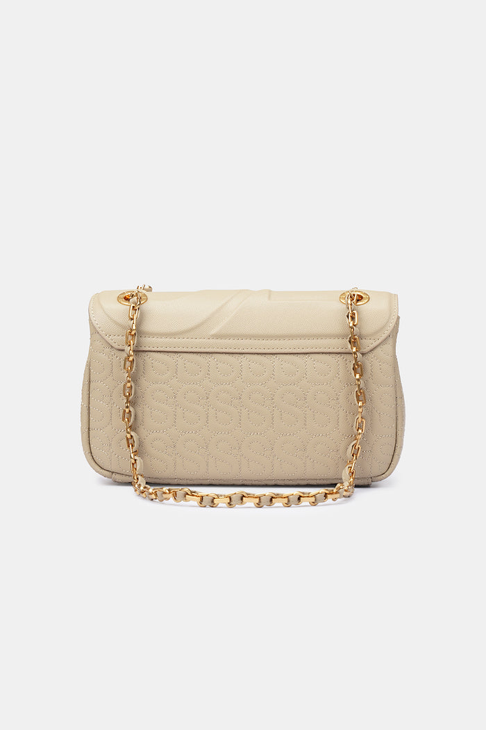 Aluna Leather Flap Bag Medium - Sand