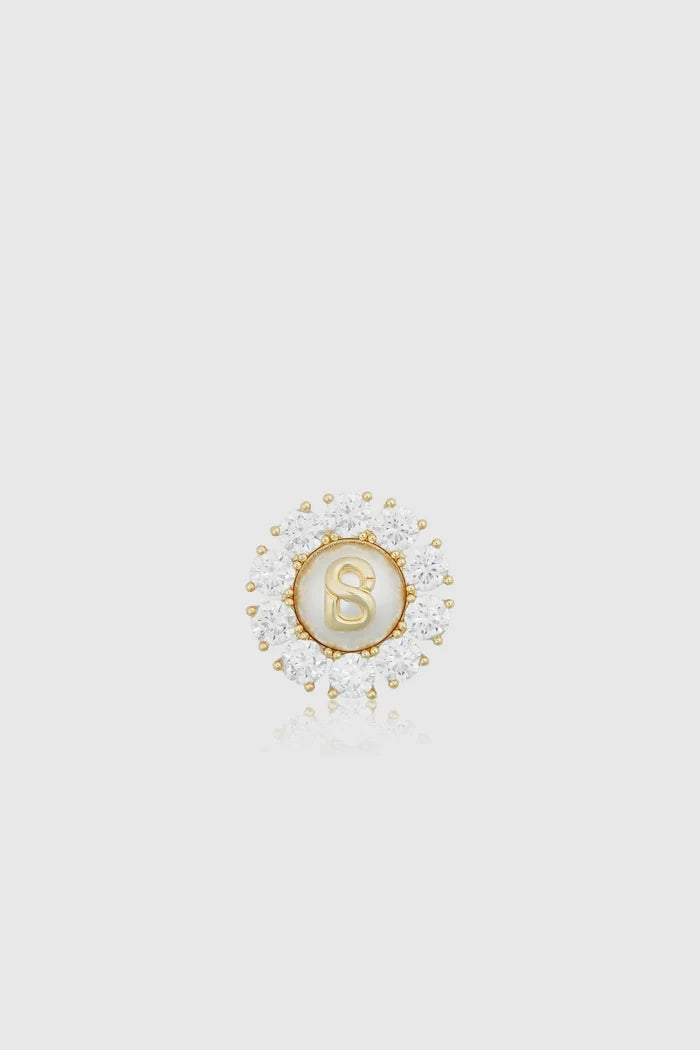 amara crystal pin brooch in gold by buttonscarves front view
