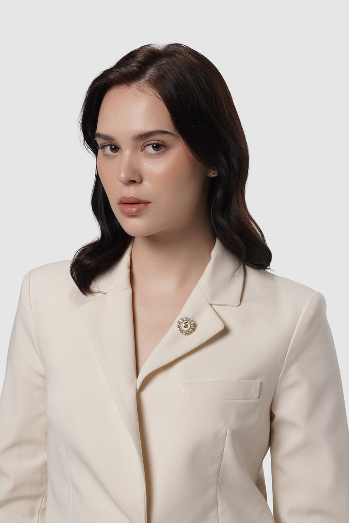 amara crystal pin brooch in gold by buttonscarves on blazer
