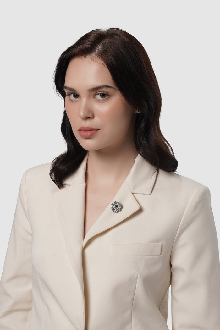 amara crystal pin brooch in hematite by buttonscarves on blazer