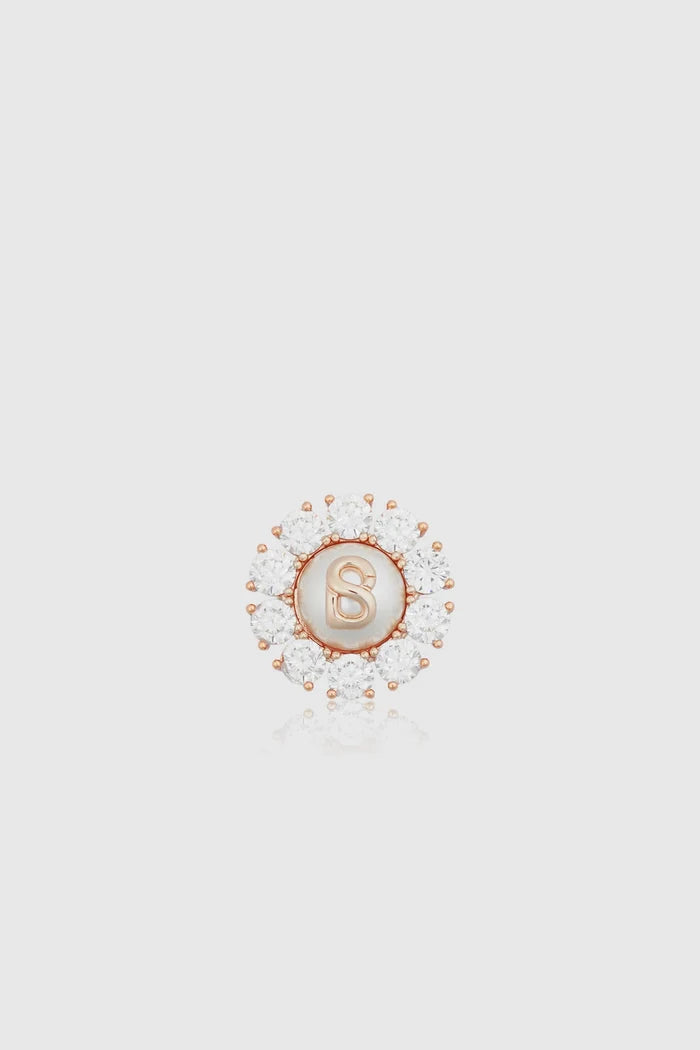 amara crystal pin brooch in rose gold by buttonscarves front view